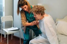 What helps older adults get in and out of bed more safely?